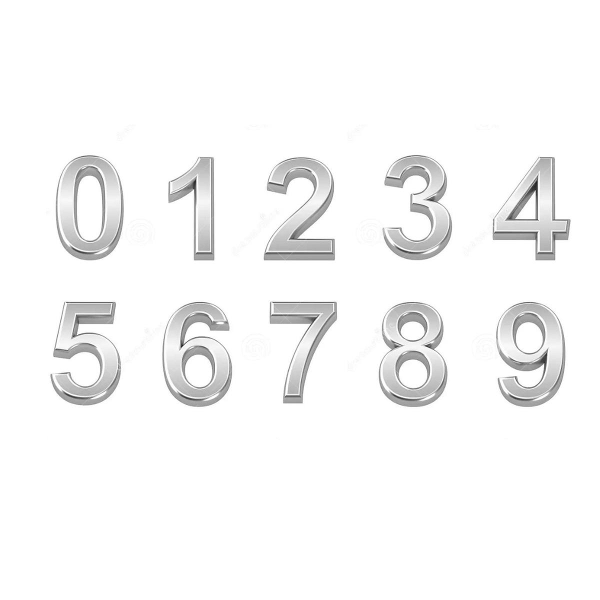 Adhesive numbers - Chrome