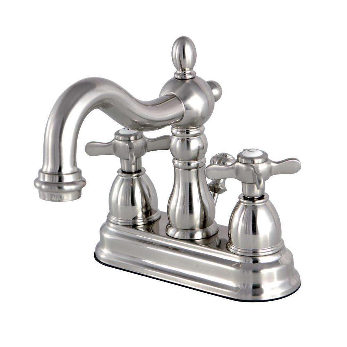 Kingston Brass KS1608BEX 4 in. Centerset Bathroom Faucet, Brushed Nickel