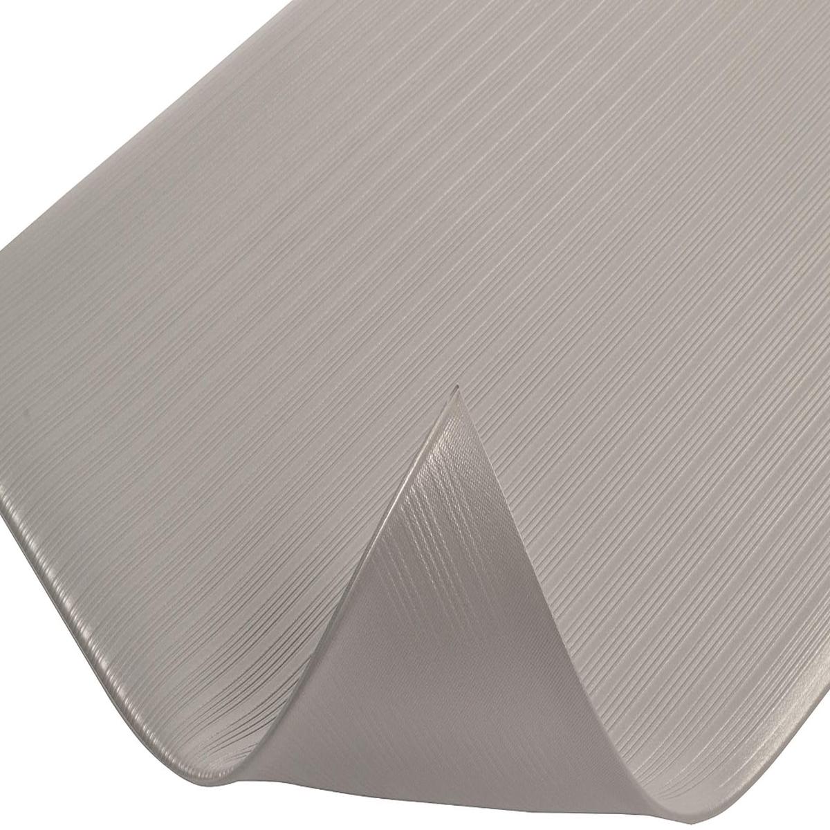 Notrax 410 Airug 3' x 60' x 3/8" Anti Fatigue Mat, Enhanced Slip Resistance with Beveled Edges and Ribbed Surface, Ideal for Industrial and Commercial Workplaces, Gray, 410R0336GY Ribbed S