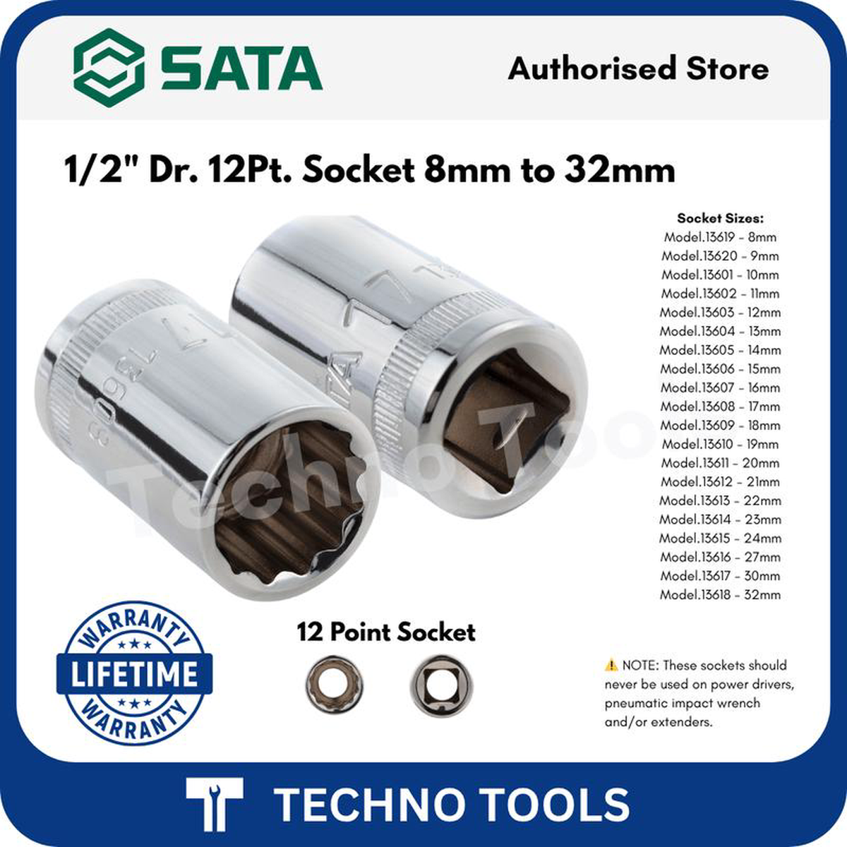 SATA 128243 DR 12PT Socket (8mm32mm)
