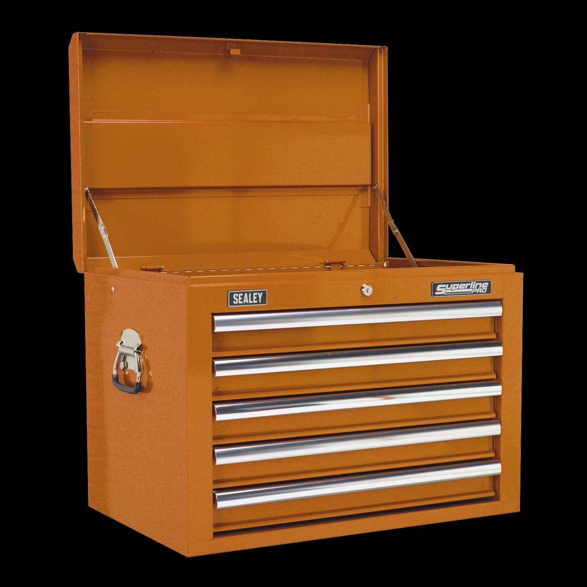 Sealey AP26059TO 5 Drawer Topchest with Ball-Bearing Slides - Orange