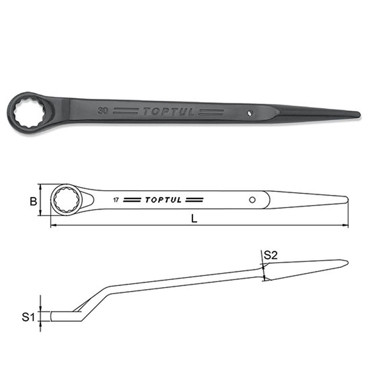 TOPTUL  58mm SINGLE RING WRENCH 45 DEG OFFSET        AAAS5858