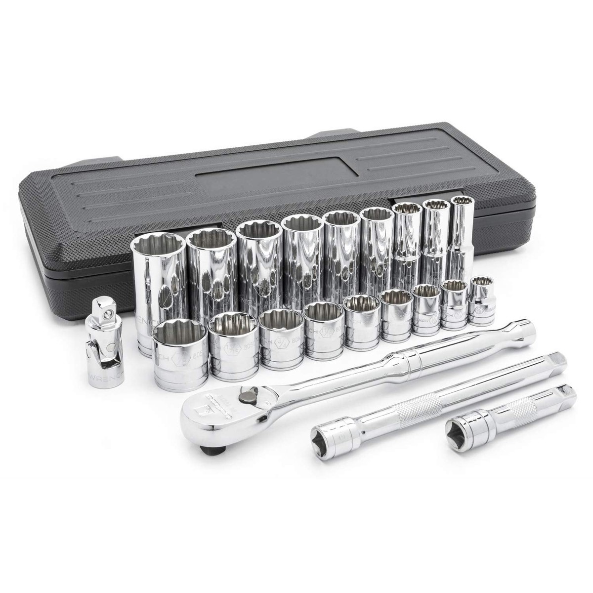 GEARWRENCH 22 Pc. 3/8" Drive 12 Pt. Standard & Deep Mechanics Tool Set, SAE - 80691 22 Piece