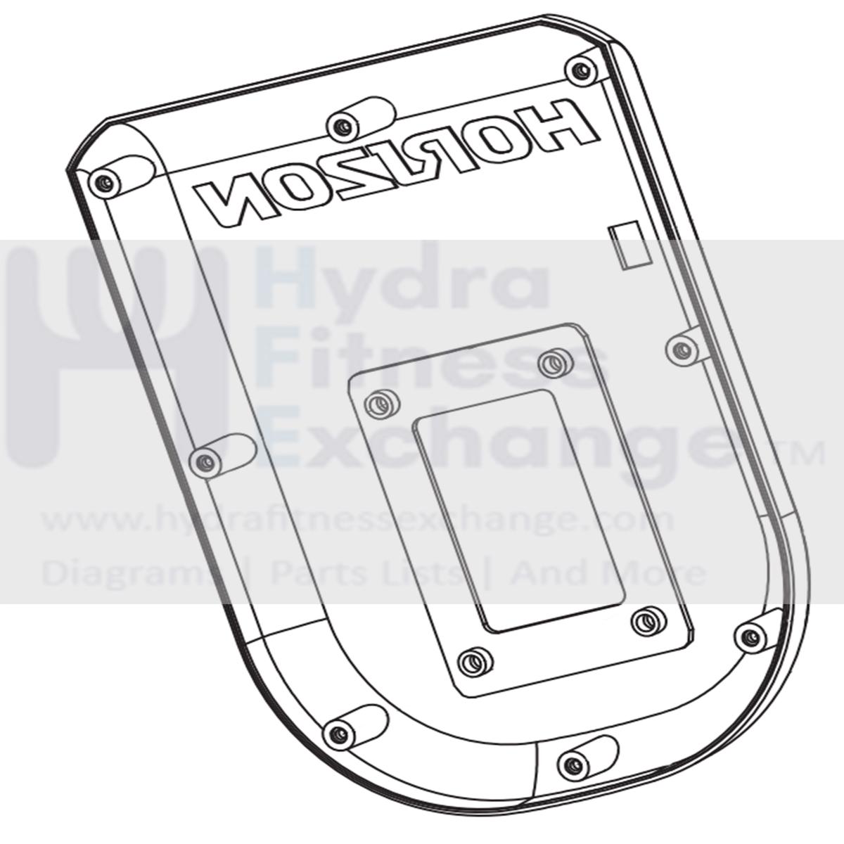 Horizon Fitness CE4.1 - EP533 Elliptical Console Back Cover 076785