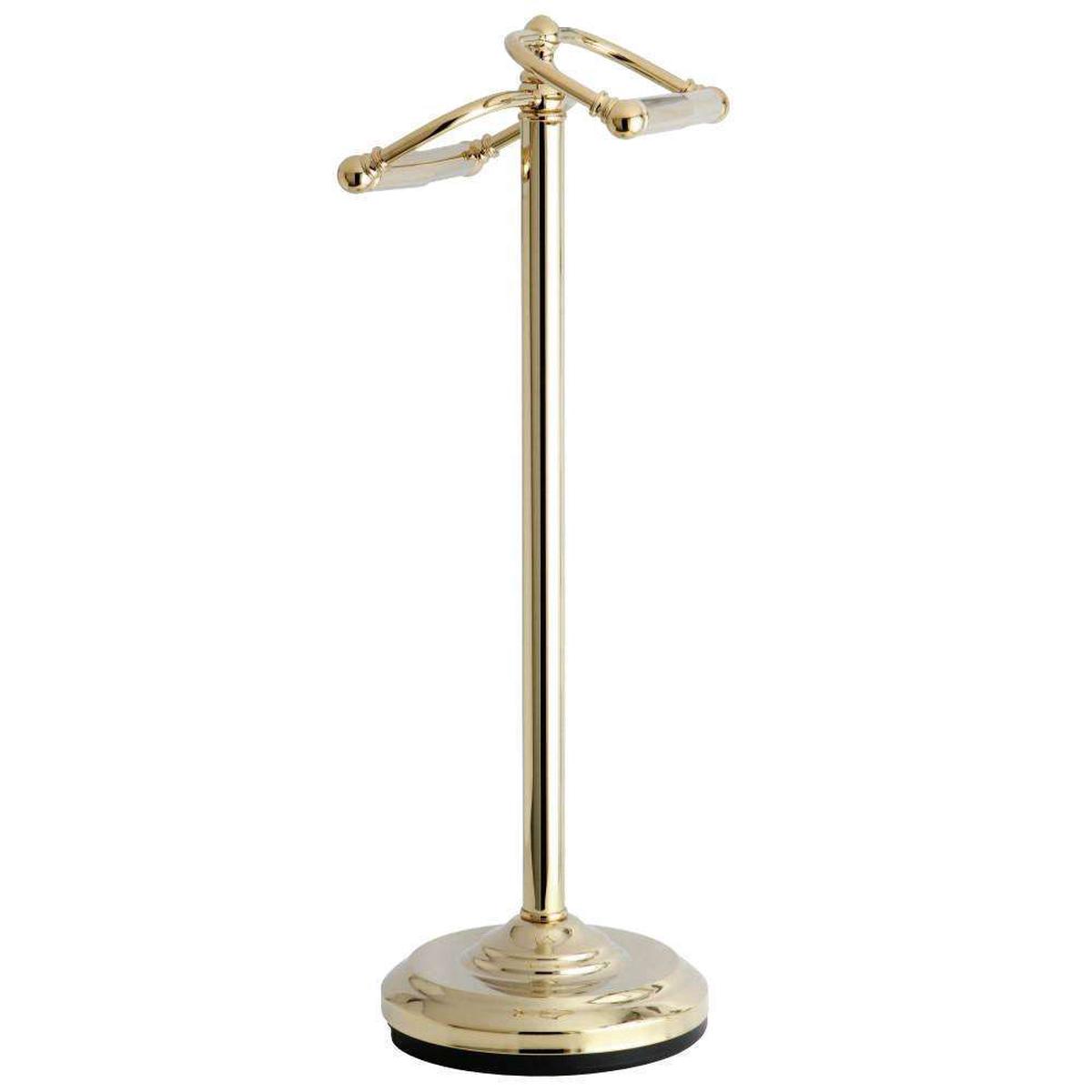 Kingston Brass CC2202 Vintage Freestanding Double Roll Toilet Paper Holder, Polished Brass