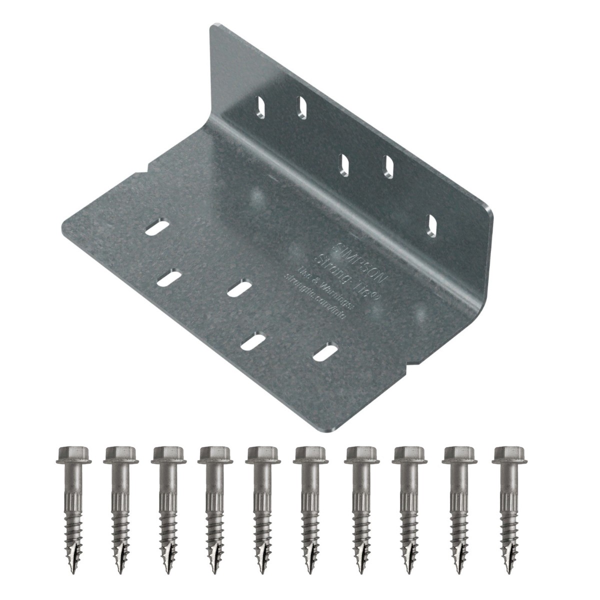 Simpson Strong-Tie HSLQ47-SDS25 4x7 Heavy Shear Transfer Angle Bracket wScrews - G90 Galvanized