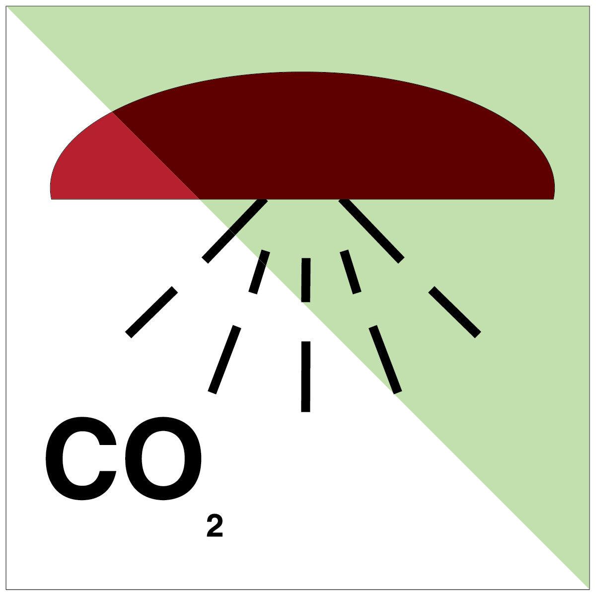 Brady IMO Sign  Space protected by CO2 | 150  150 mm | Black Red | 195018