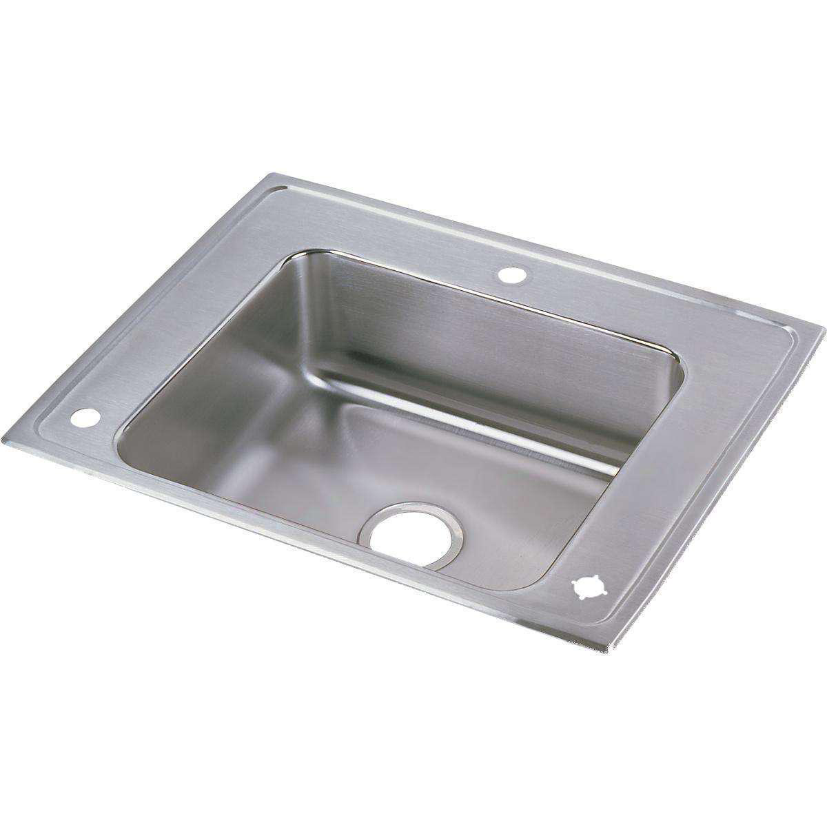 Elkay Lustertone Classic Stainless Steel 288221 x 228221 x 48221 Single Bowl Drop-in Classroom ADA SinkFaucetBubbler Kit DRKAD282240RC