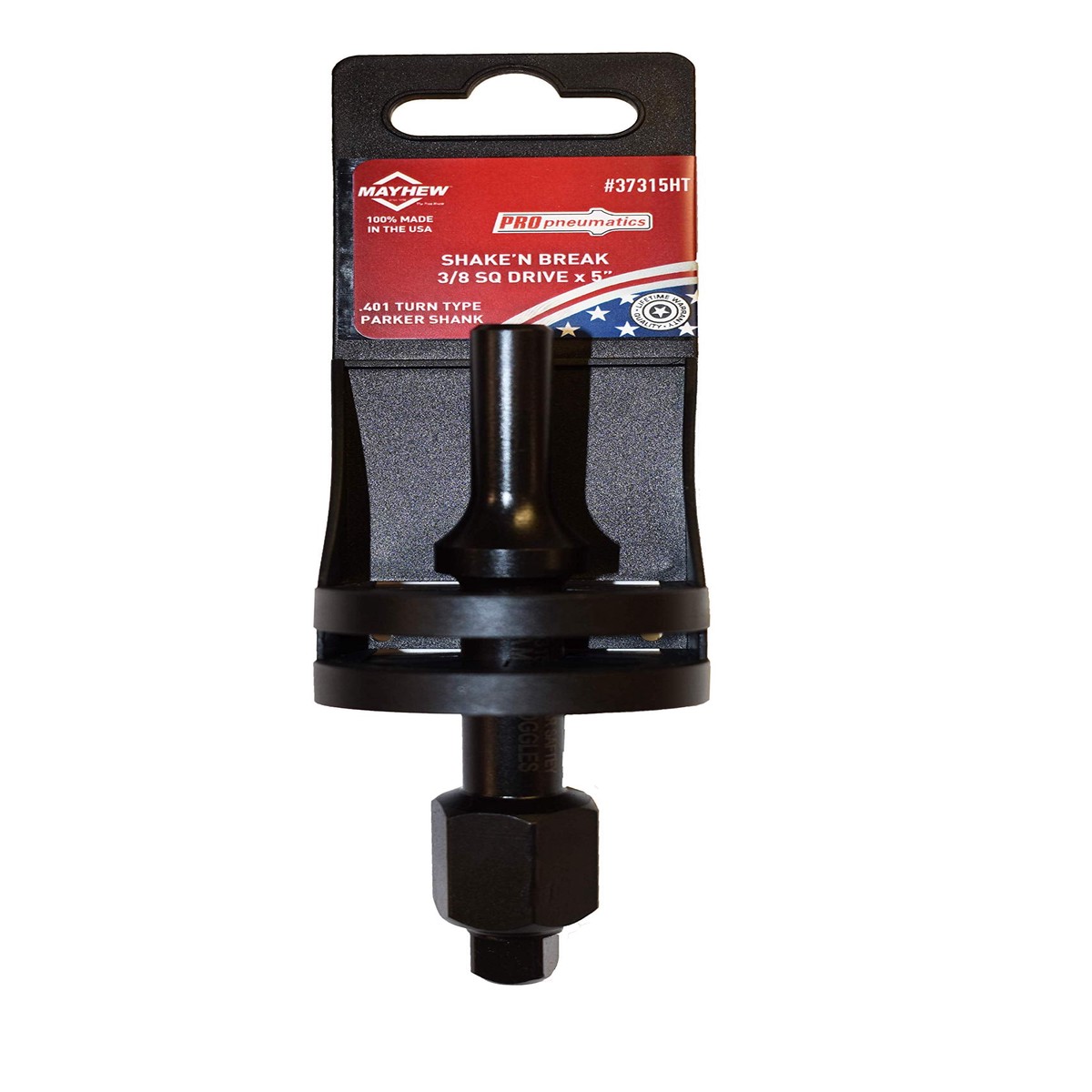 Mayhew Tools 37315HT Pneumatic Bolt Breaker, 3/8-Inch, Hang Tagged , Black