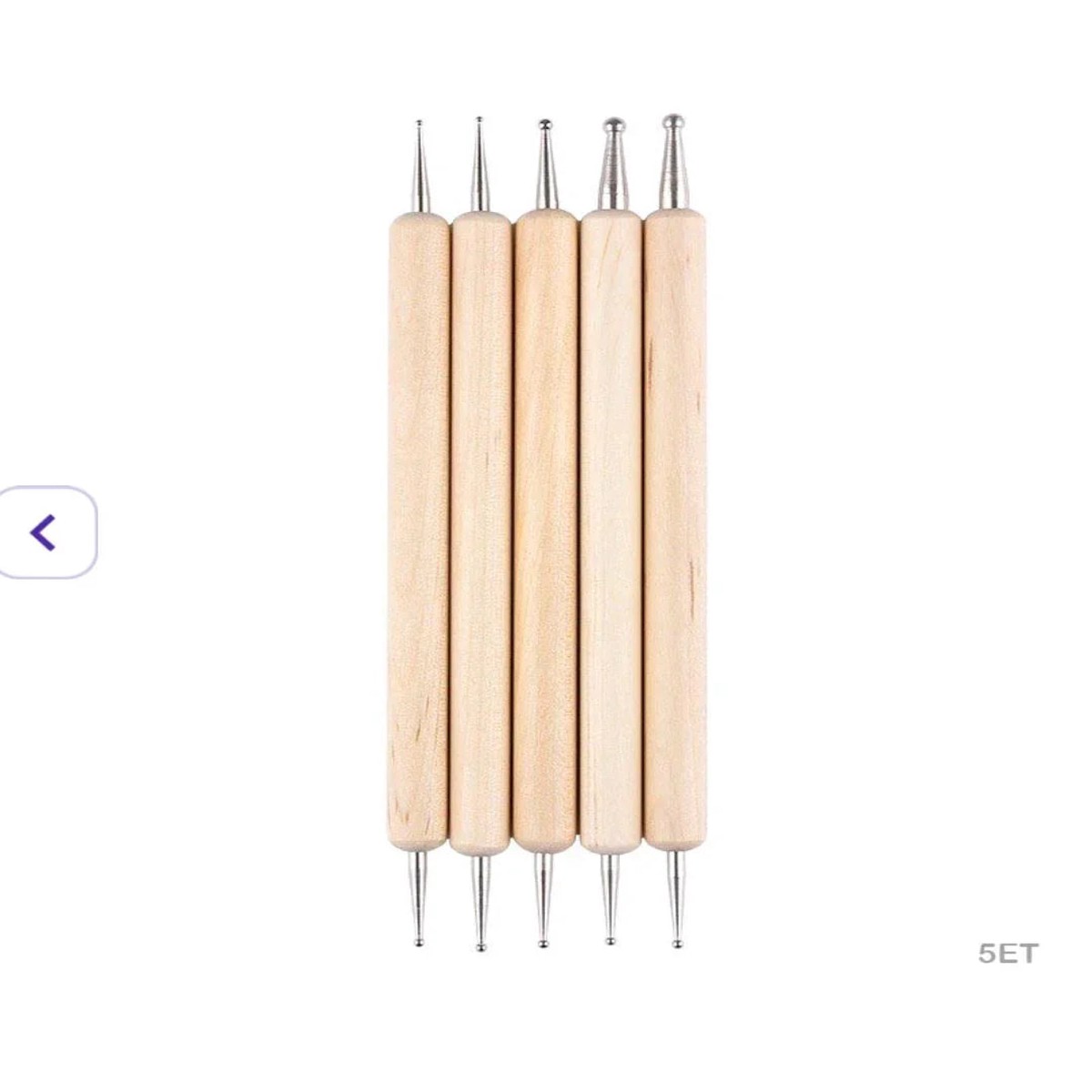 5-Piece Double-Sided Wooden Embossing Tool Set