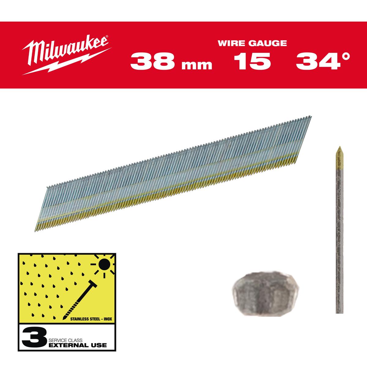 Milwaukee nails 38mm 4932492579