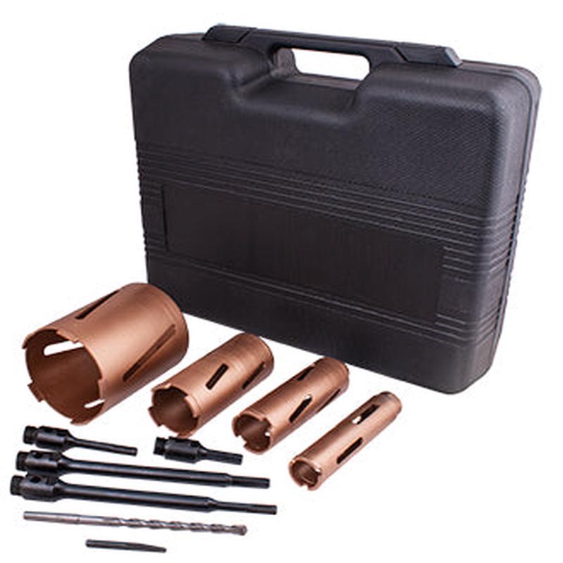 TORK CRAFT DIAMOND CORE BIT SETS 10PCS IN BLOW MOULD CASE 38 52 65 117MM TC180501