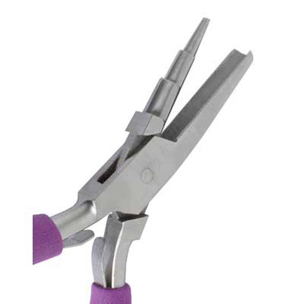 JB Pro Quality Chain Nose V Pliers.  (Round & Concave).   3 Step Sizing.   Stainless Steel.  Box Joint.  Comfort Grip Handles.