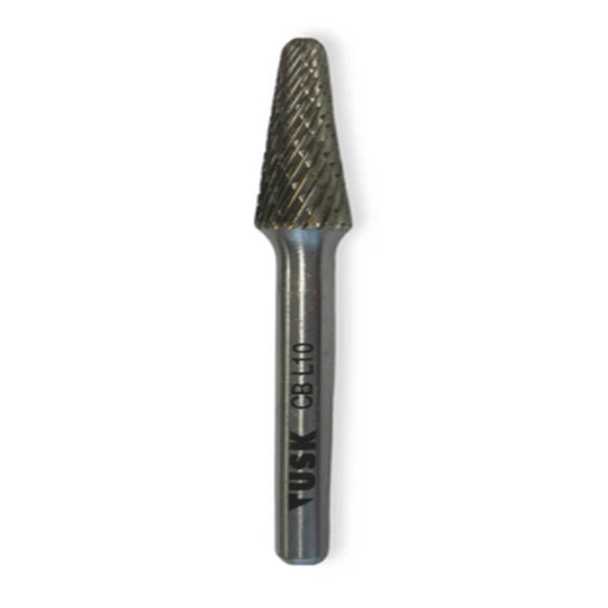 Tusk Heavy Duty Carbide Burrs L 038 M Shape 6mm Shank Double Cut Cone 038 Point Cone Dia 6mm 8mm 10mm 038 12mm 8211 Point Cone(6mm) -5Units