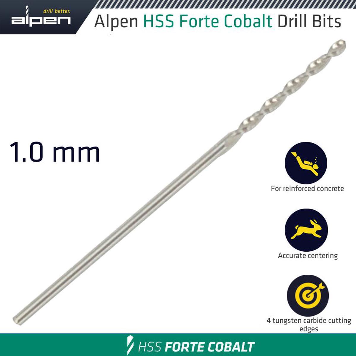 ALPEN  HSS FORTE COBALT DRILL BIT 1MM	ALP18301