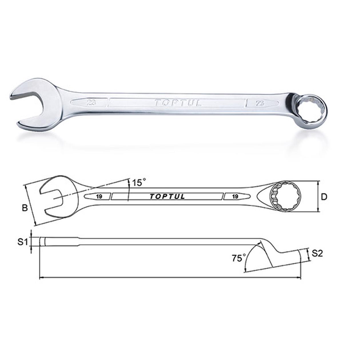 TOPTUL  29mm STD COMBO WRENCH 75 DEG OFFSET        AAEN2929