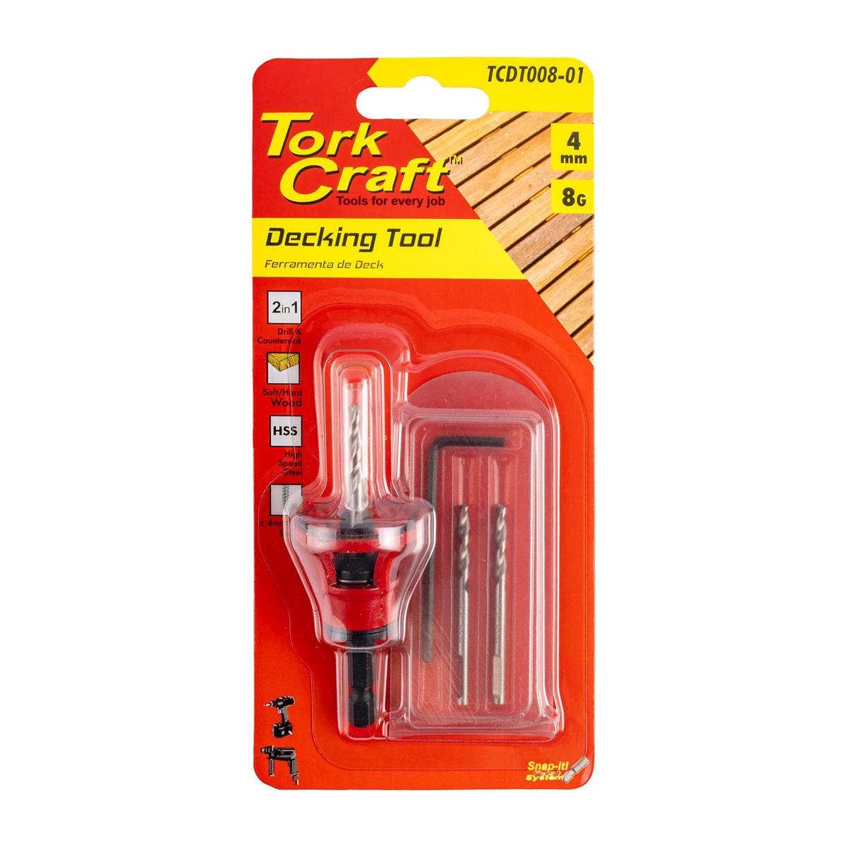 Tork Craft Decking Tool 8g Std Head Pre-drill & Countersink