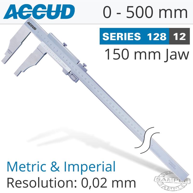 ACCUD VERNIER CALIPER JAW LENGTH 150MM 0-500MM AC128-020-12