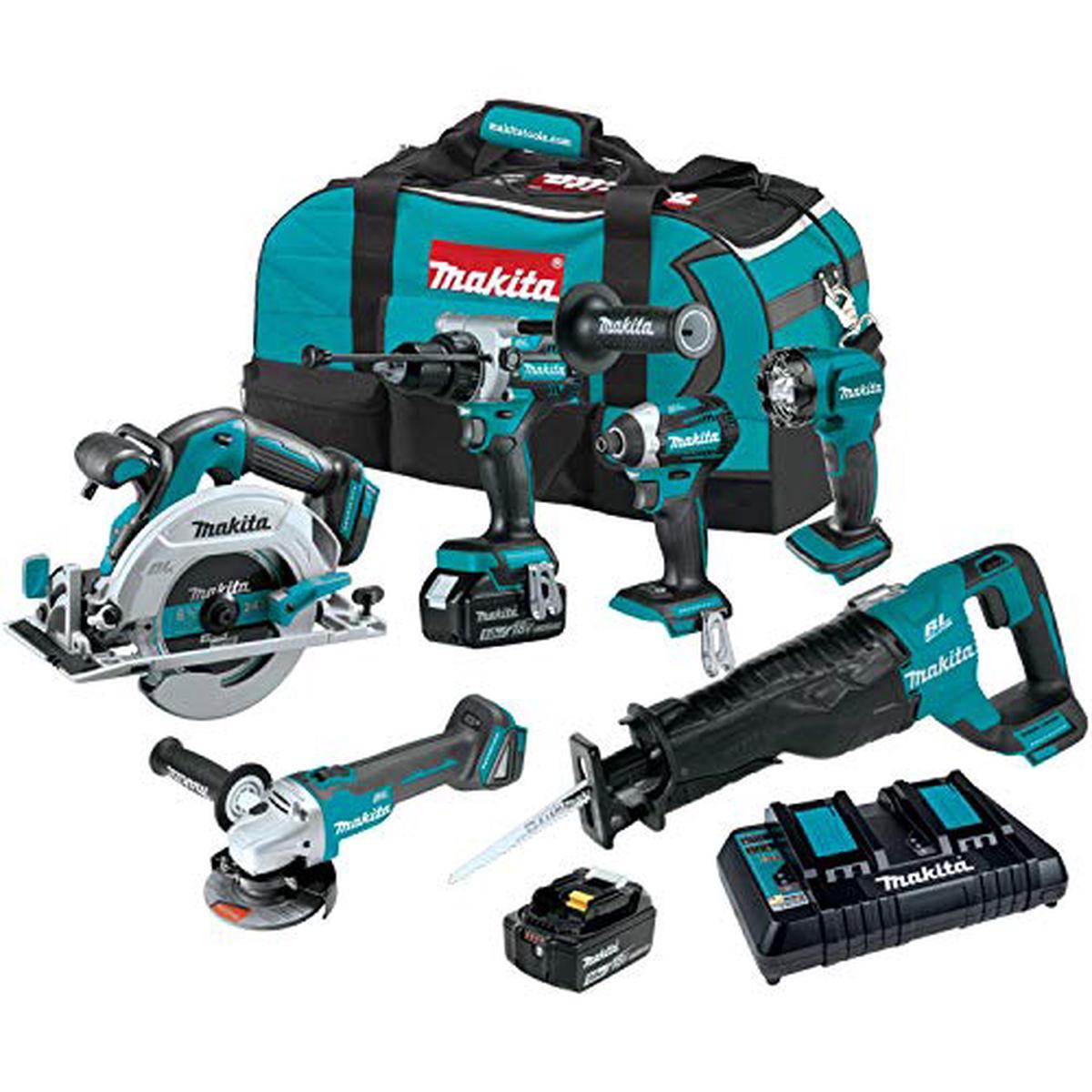 Makita (XT616PT) 18V LXT Lithium-Ion Brushless Cordless 6-Pc. Combo Kit (5.0Ah)