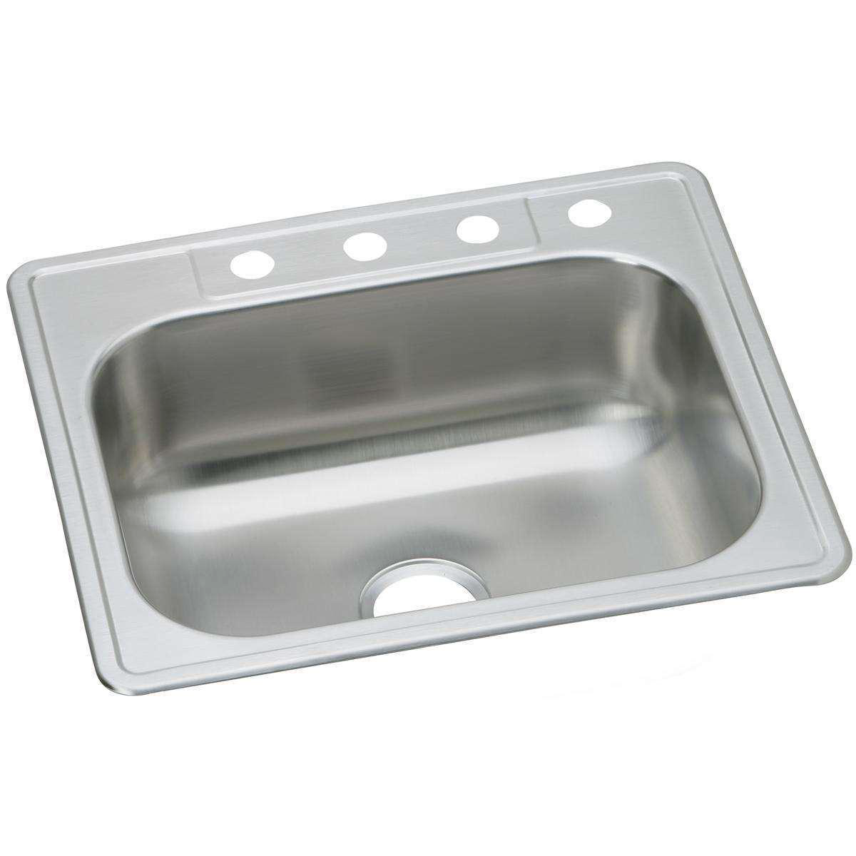 Elkay Dayton Stainless Steel 258221 x 228221 x 8-1168221 1-Hole Single Bowl Drop-in Sink DSE125221