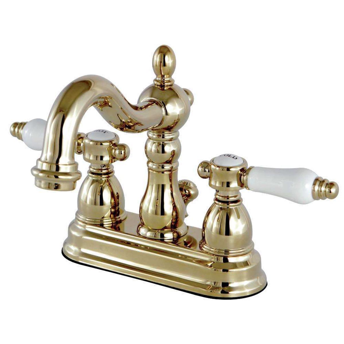 Kingston Brass KS1602BPL 4 in. Centerset Bathroom Faucet, Polished Brass
