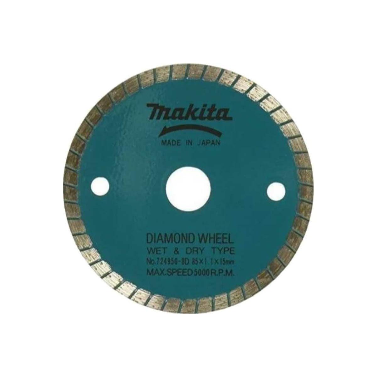 Makita 724950-8D 3-3/8-Inch Wet Cutting Diamond Saw Blade with 15-Millimeter Arbor for Cutting Stone or Masonry