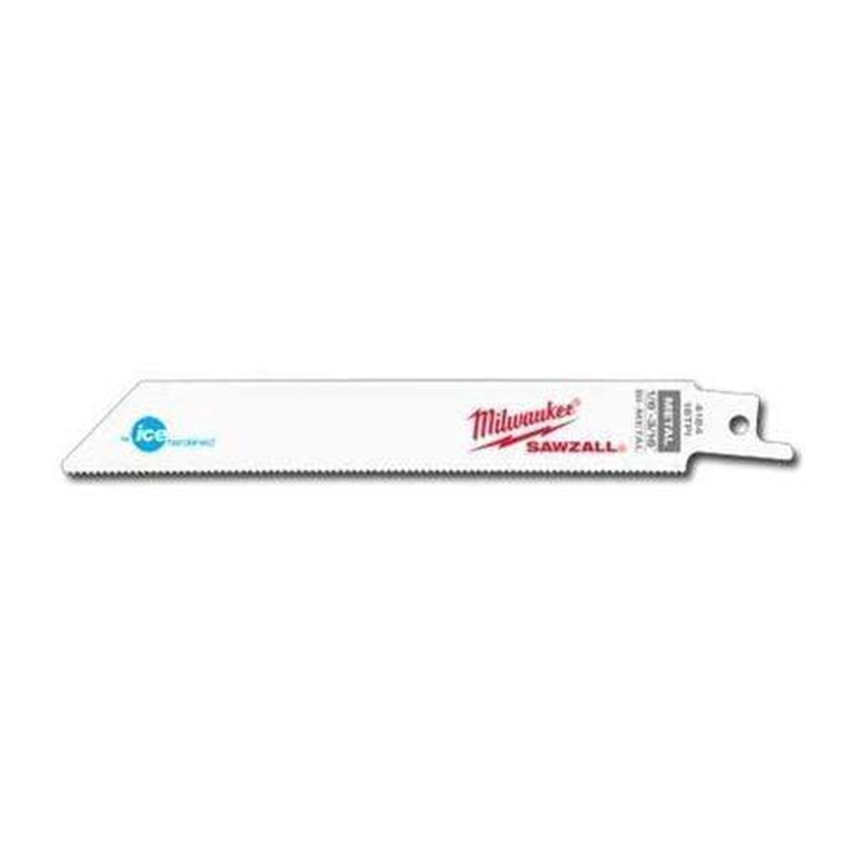 Milwaukee 48-01-8184 Sawzall Blade 18 Teeth per inch 6-Inch Length Ice Hardened, 50 Pack