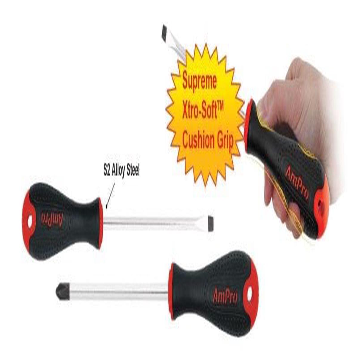 Xtro Soft Pro Slotted Screwdriver 8X150Mm AMPRO T32918