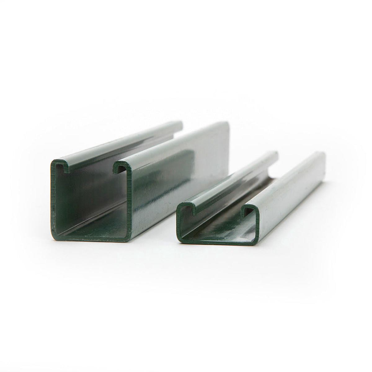 1-588221 x 1-388221 Solid Strut Channel with Long Slots 10 ft 8211 Green Powder CoatPaint