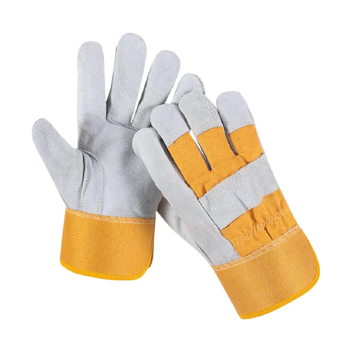 yellow linen gloves