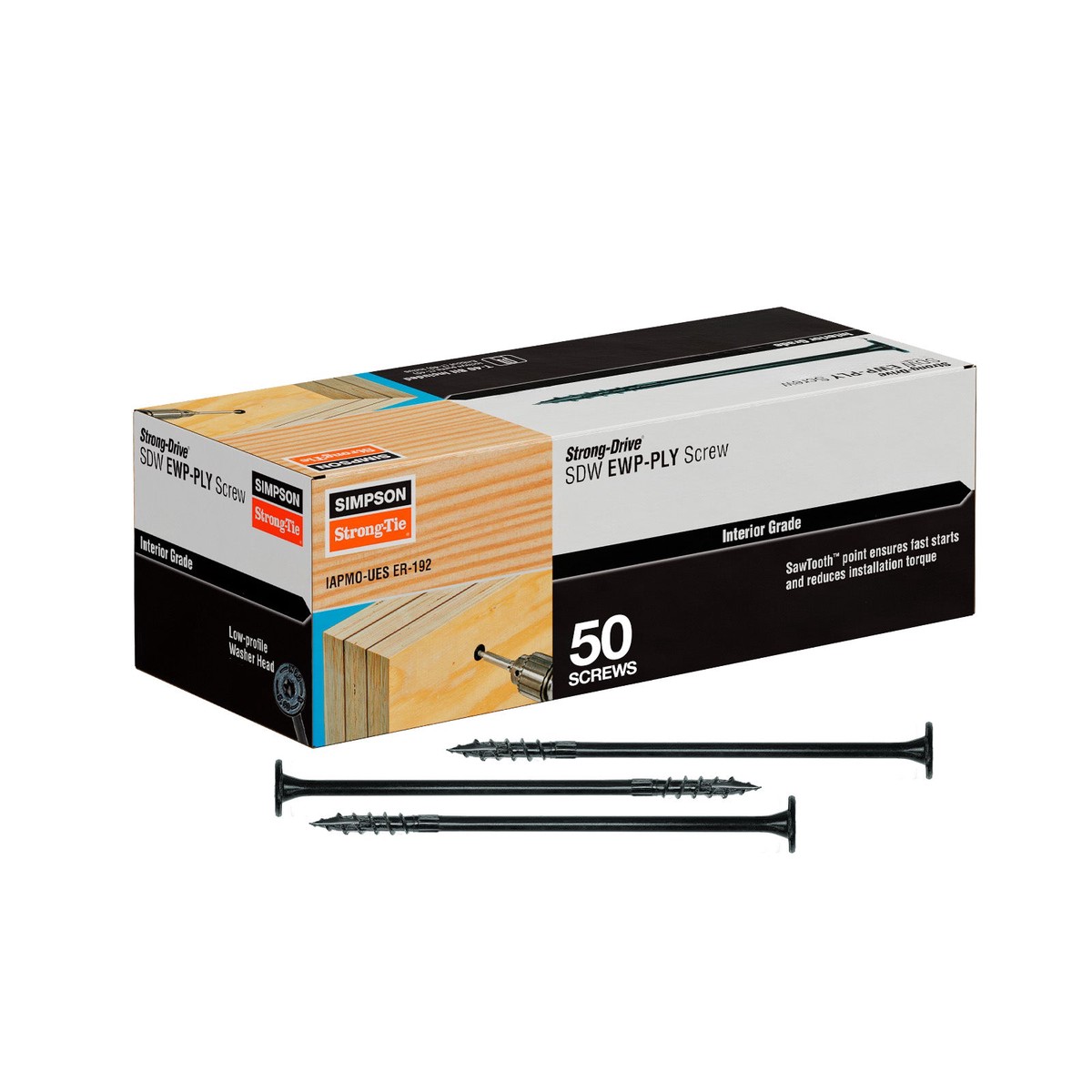 0220 x 6-34 Strong-Tie SDW22634-R50 EWP-Ply Screw - E Coat Pkg 50