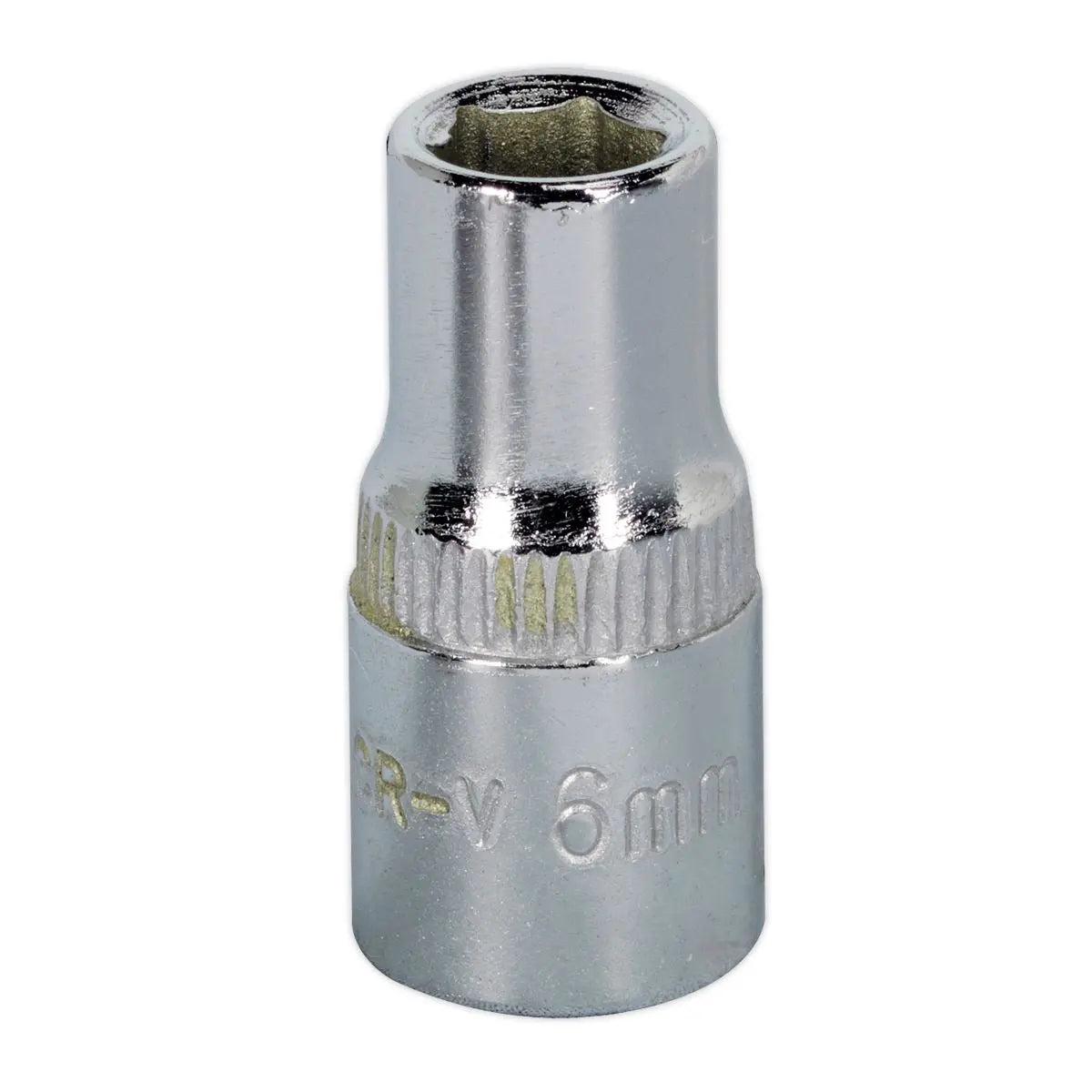 Sealey Premier WallDrive Socket 6mm 1/4"Sq Drive Fully Polished