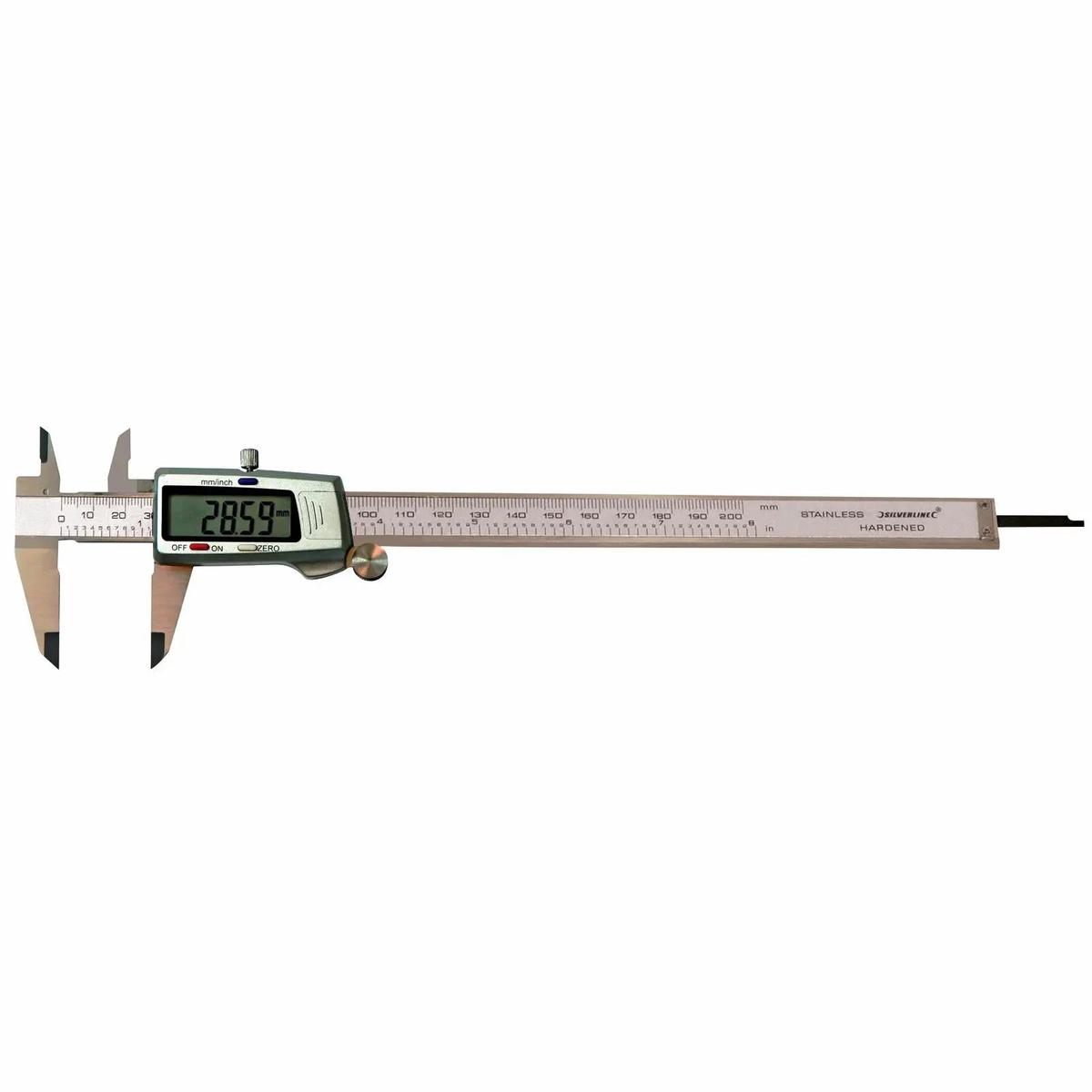 Silverline 200mm Expert Digital Vernier Caliper Metric Imperial Measuring