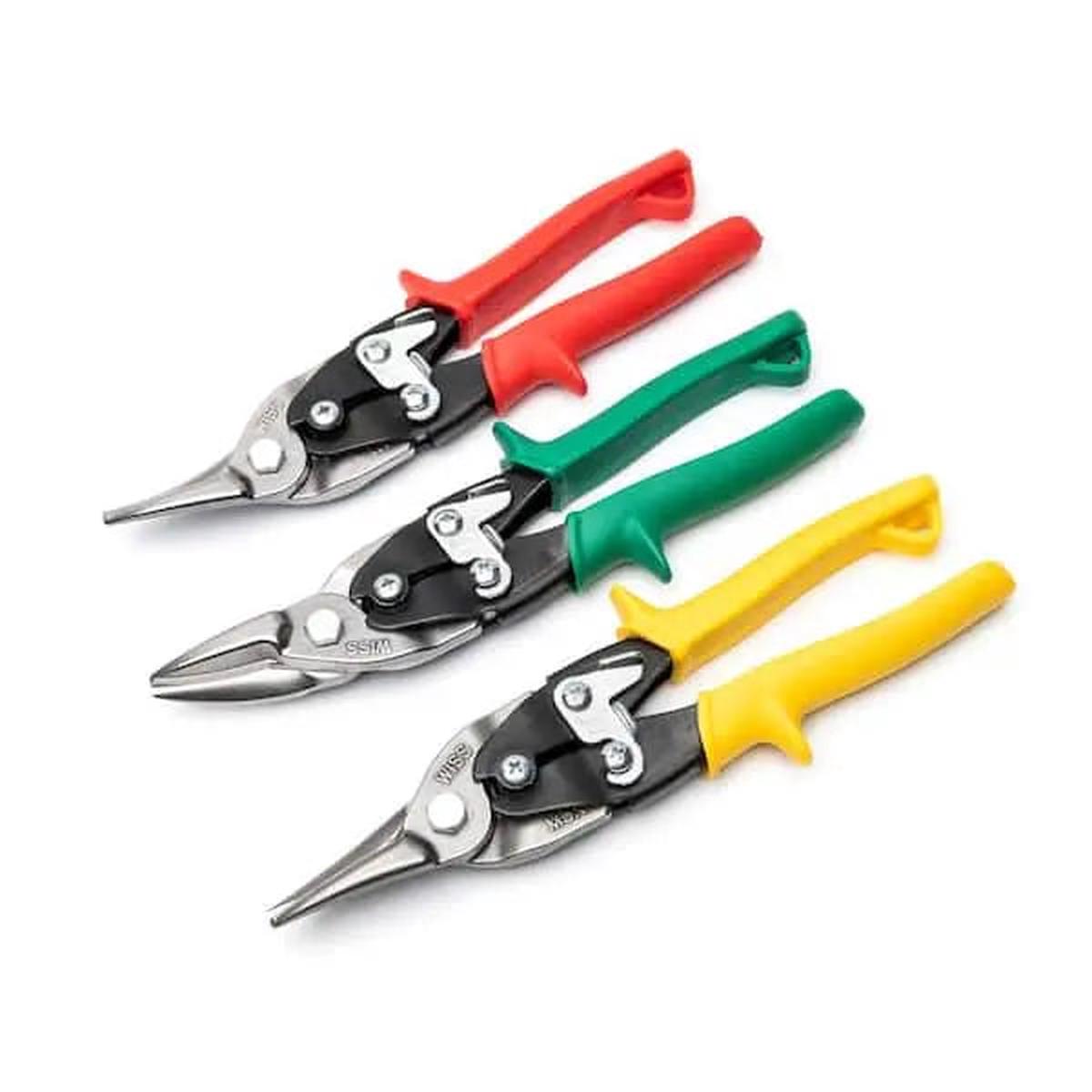 WISS Set of 3 Straight, Left and Right Cut Aviation Snips, 9.25 in, M1R, M2R, M3R - GW M123R