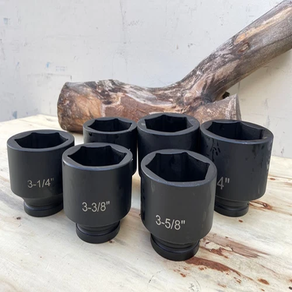 1" Drive Machinery Tractor 6pcs Jumbo Impact Socket Set SAE 3-1/4" - 4" Sockets