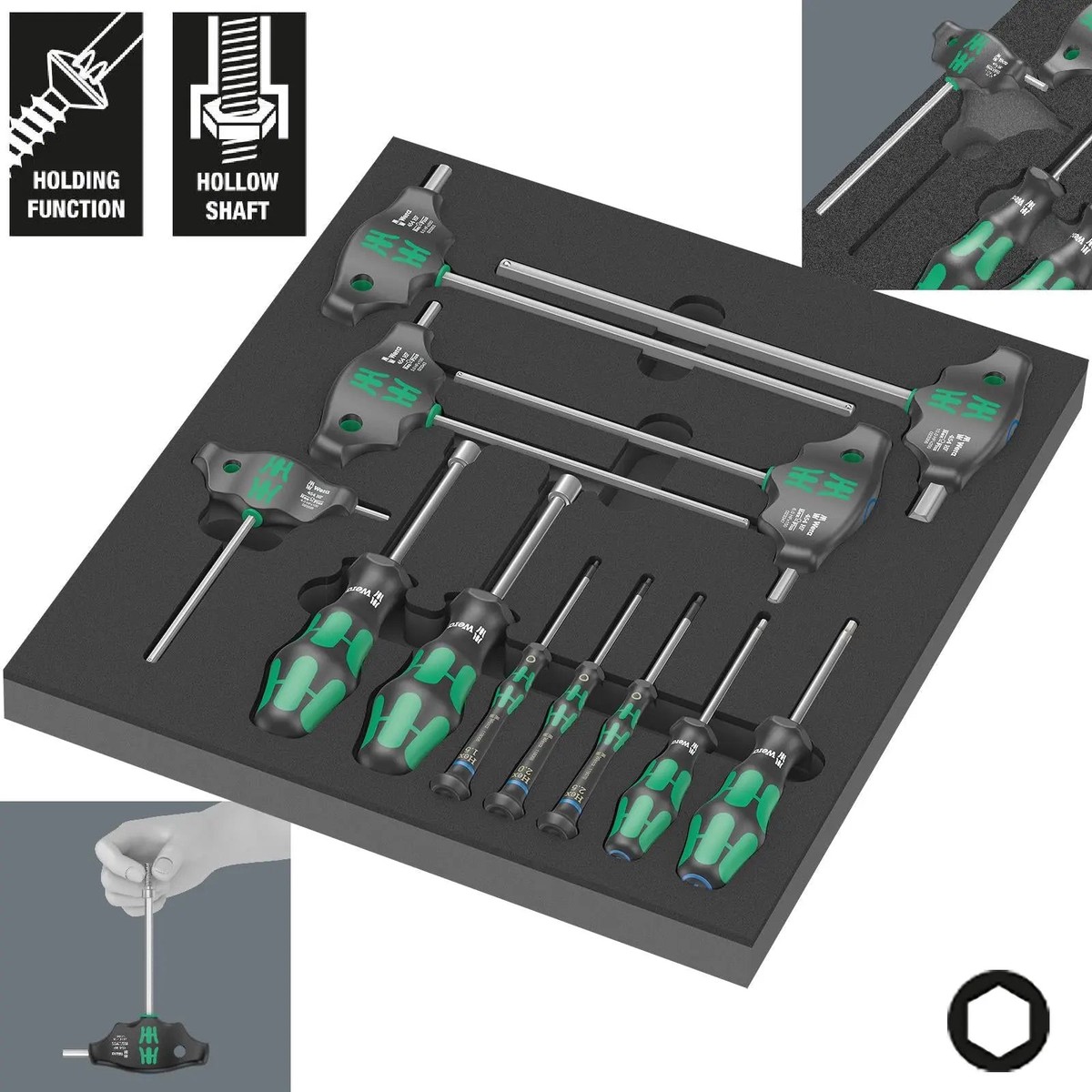 Wera Foam Insert Hex Screwdriver Set 1 9713 12 Pieces