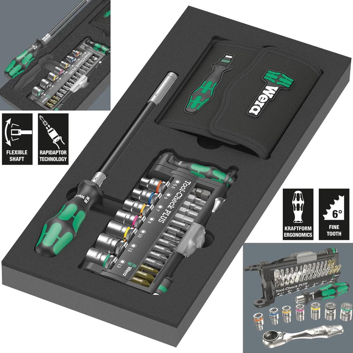 Wera Foam Insert Kraftform Kompakt and Tool-Check Plus Set 1 9750 57 Pieces
