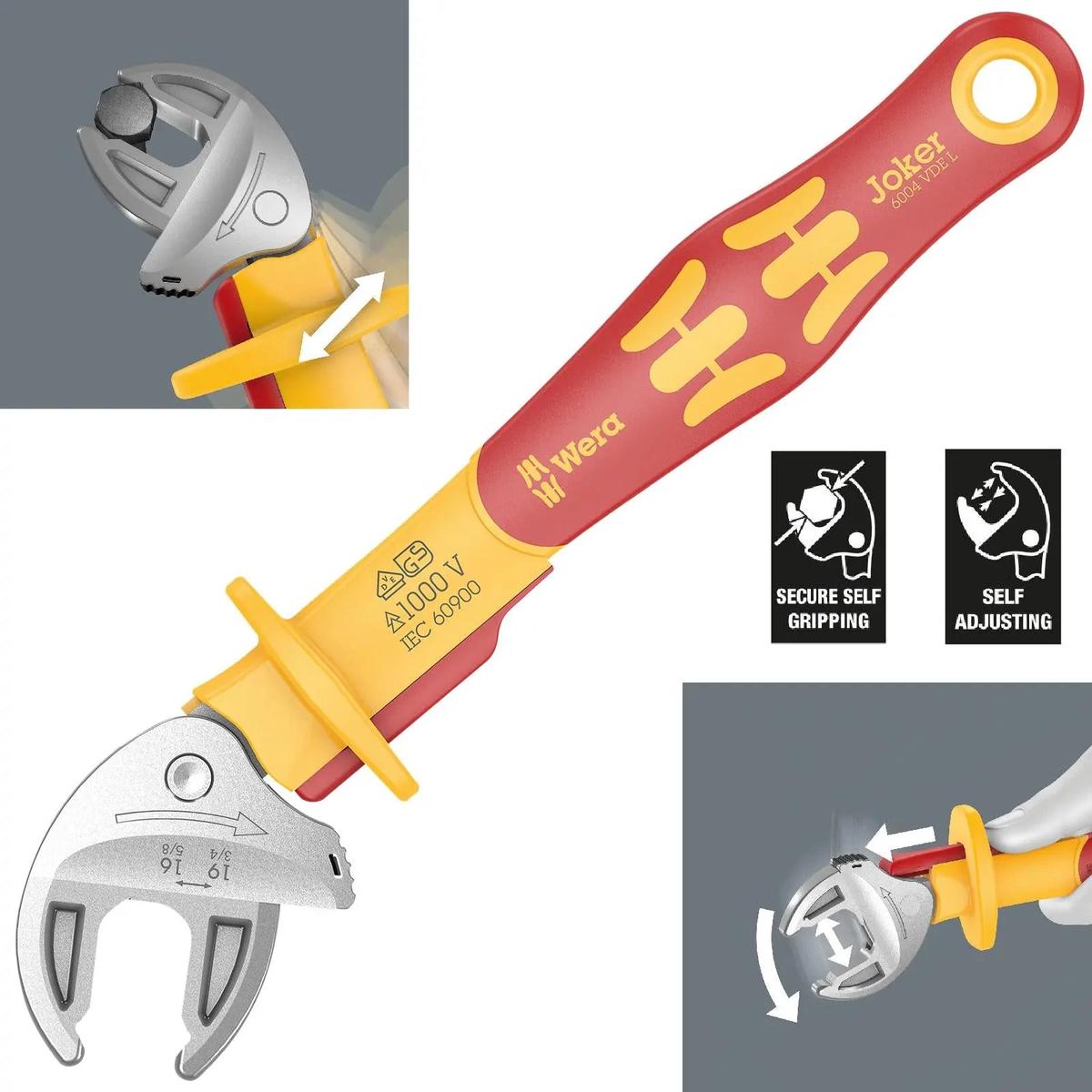 Wera Joker VDE L 6004 Insulated Self Setting Adjustable Spanner 16-19mm