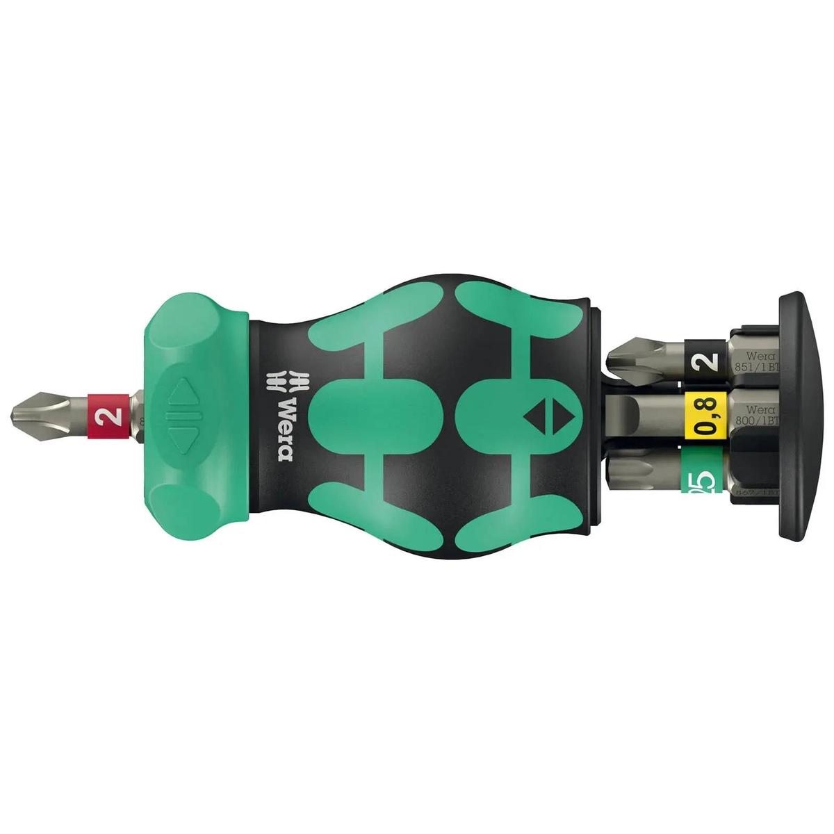 Wera Ratchet Screwdriver Kraftform Kompakt Stubby Magazine RA 2 6 Pieces PH PZ TX SL