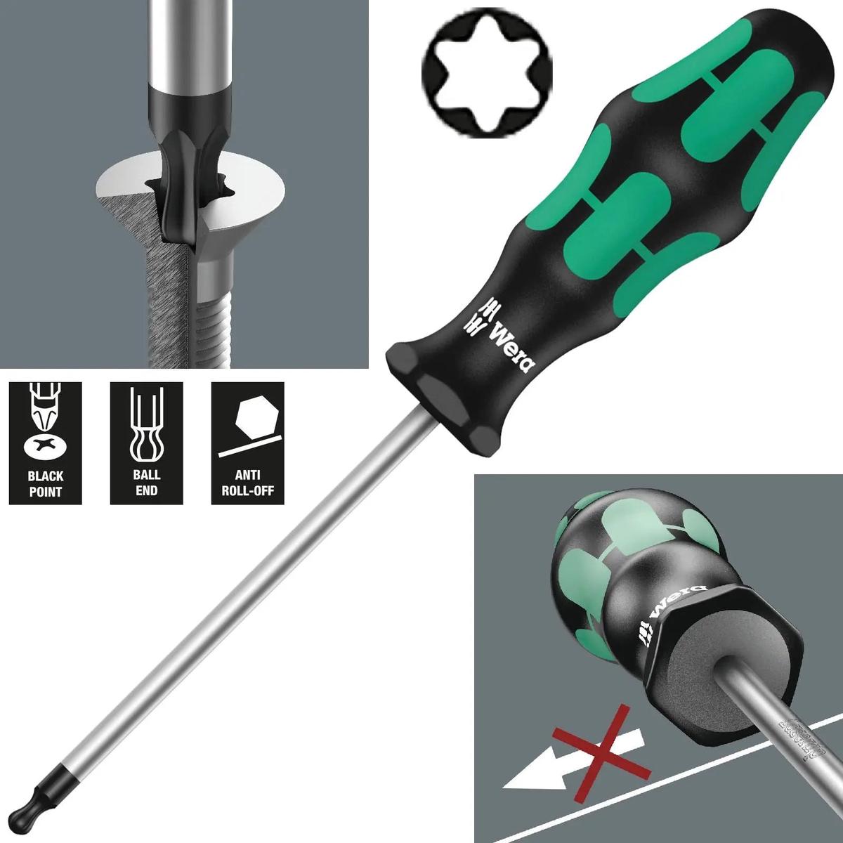 Wera Torx Ball End Screwdriver 367 K for TORX Screws TX15-TX30 Allen Key
