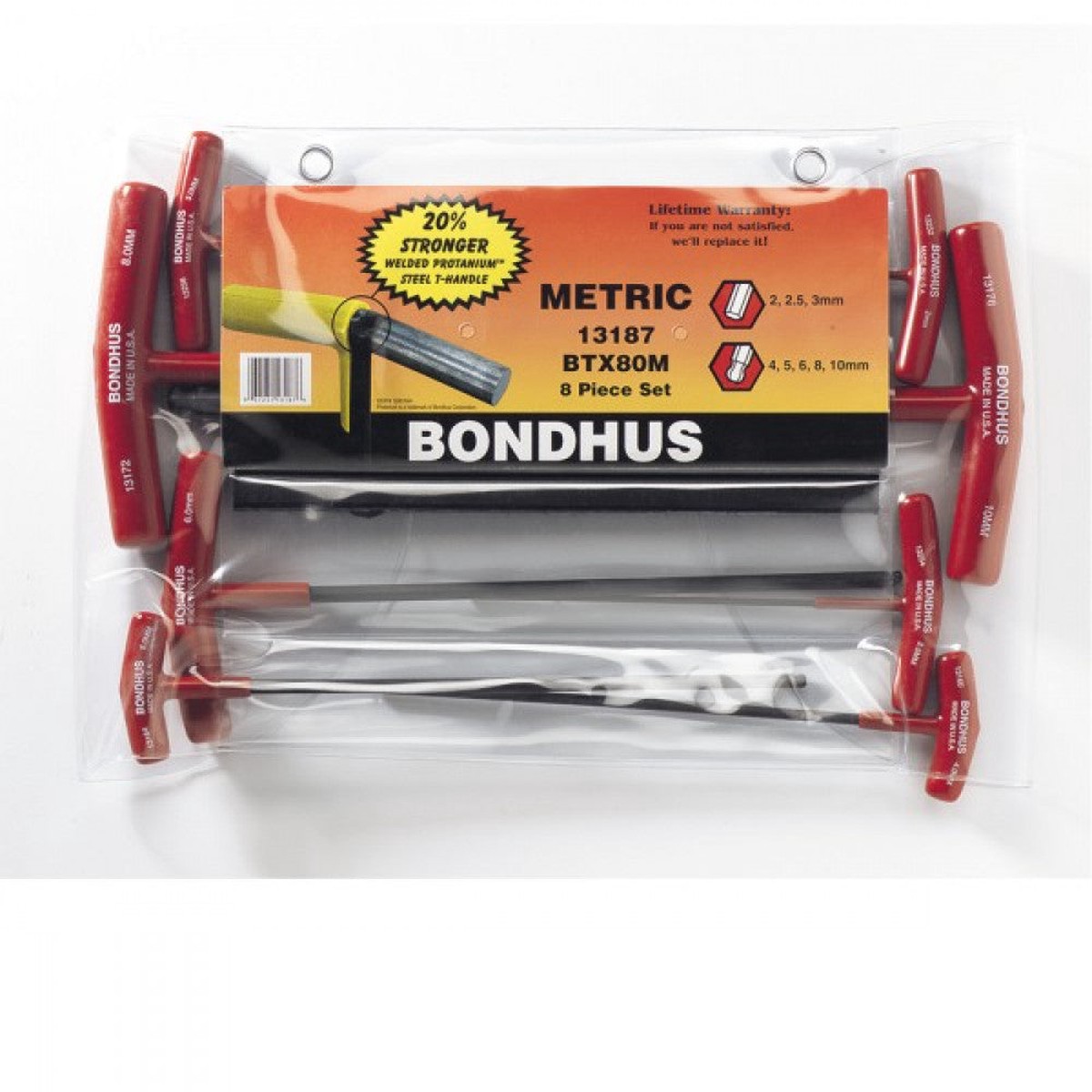 2-10mm Bondhus 8 Piece Ball End T-Handle Set