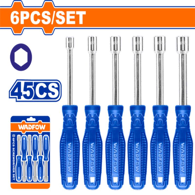 WSS24T6 (Wadfow 6 Pcs Nut screwdriver set plastic handle  C24)