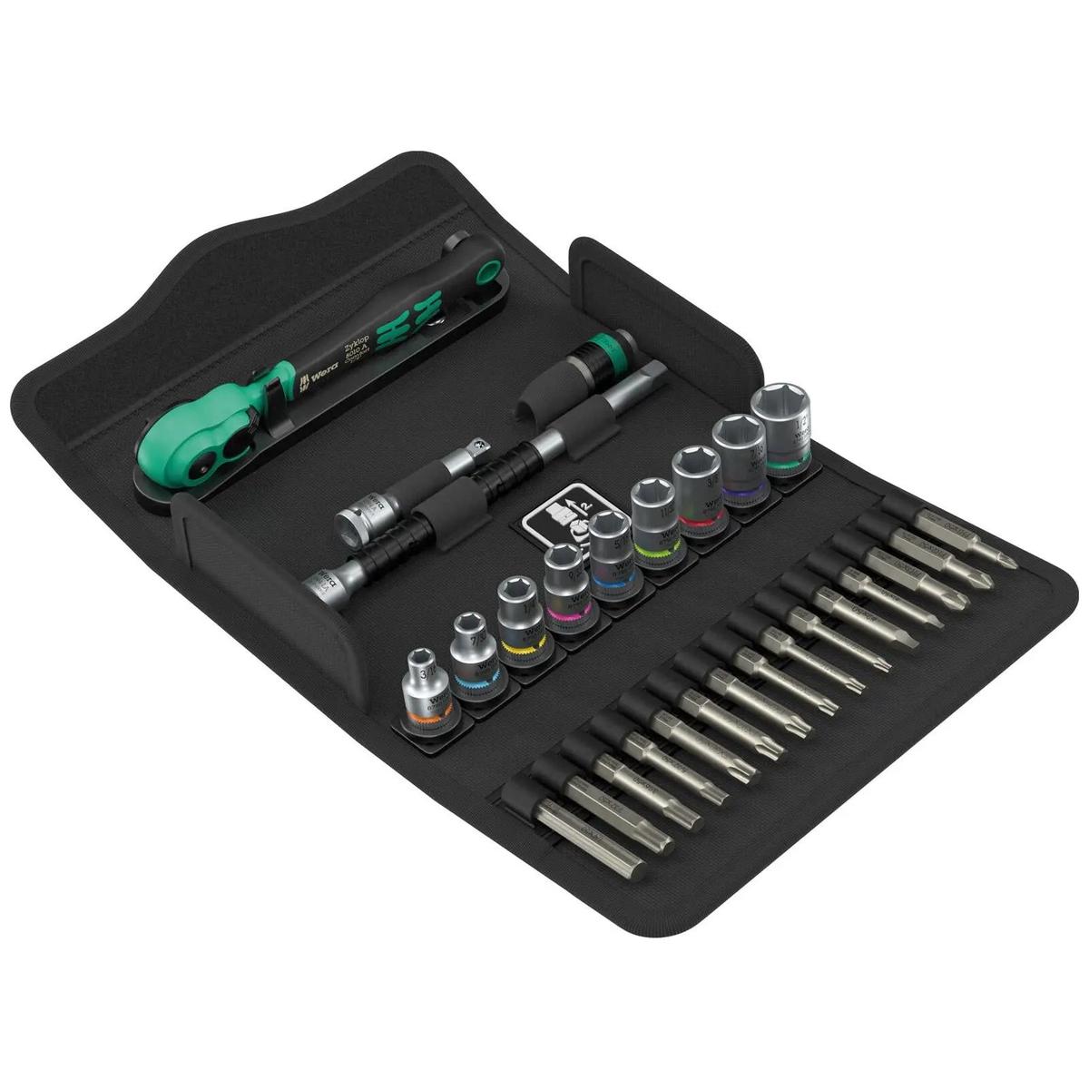 Wera 8100 SA 15 Zyklop Comfort Ratchet Set Reversible 1/4" Drive Imperial in Case 28 Pieces