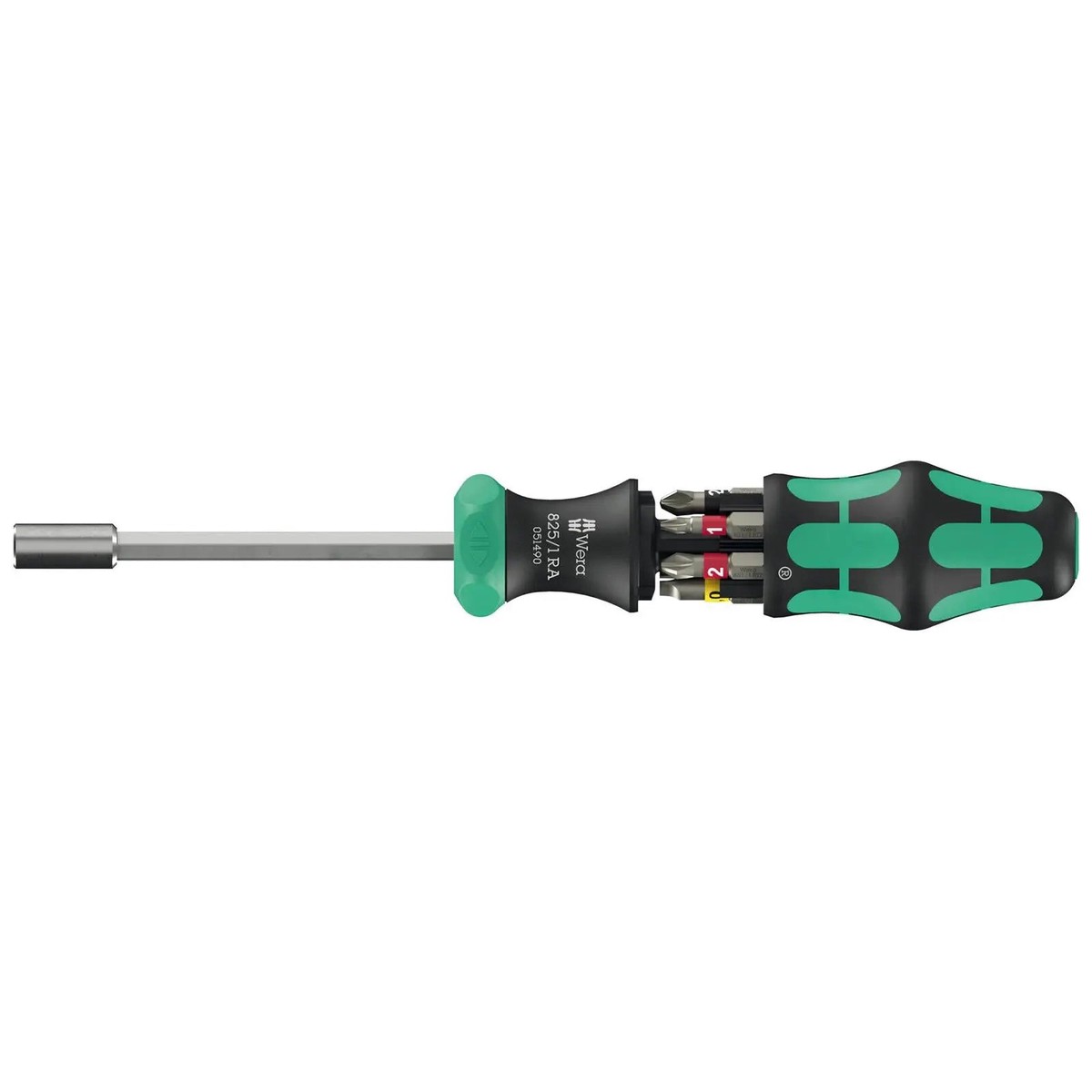 Wera Ratchet Screwdriver Kraftform Kompakt 27 RA 1 Integrated Bit Magazine 6 Pieces PH PZ SL