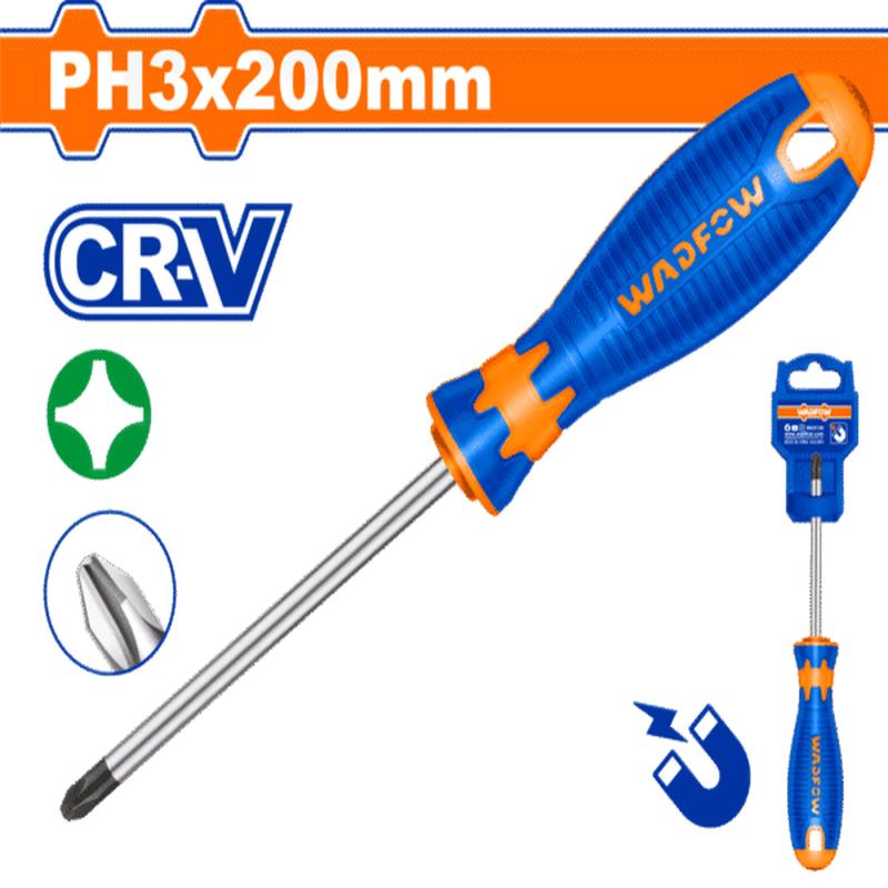 WSD2238 (Wadfow Phillips screwdriver 8x200mm PH3  P12C144)