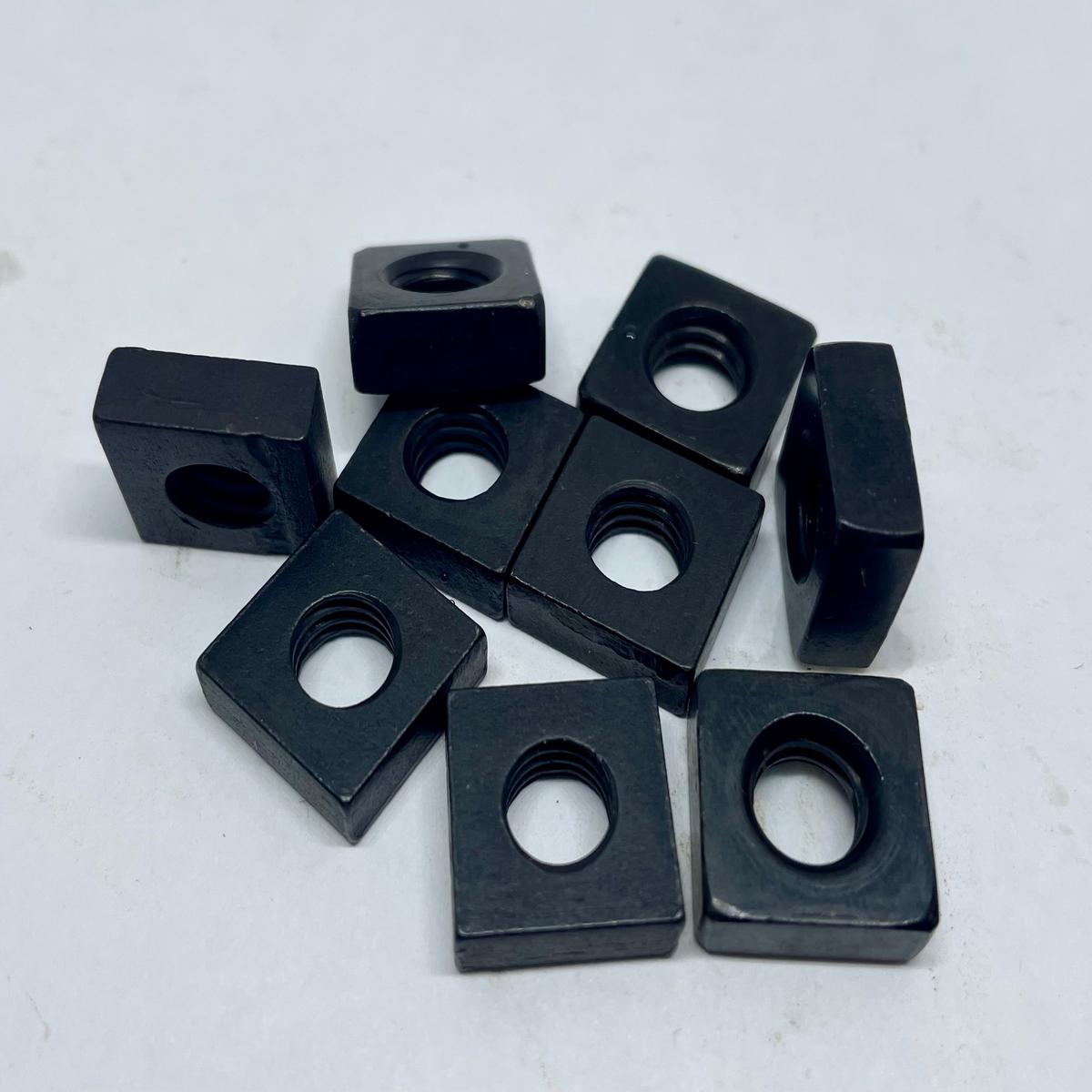 3/8"-16 Square Machine Screw Nuts, Black Oxide