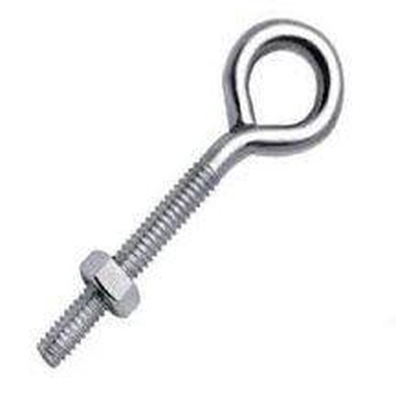 [10 PKG] Eye Bolts with Nut Standard Wire Machine Screw Threads Zinc Plated 7/16 X 8