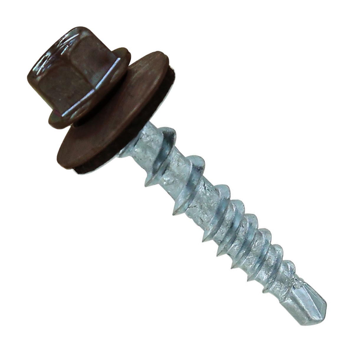 ST Fastening #10 x 1" Kwikseal Woodbinder Metal Roofing Screw - Koko Brown | Qty. 3,000 (Carton)
