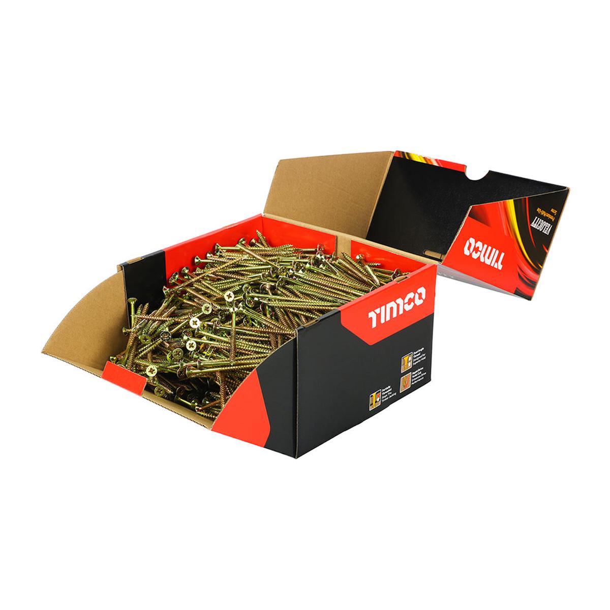 TIMCO Velocity Premium Multi-Use Screws - PZ - Double Countersunk - Yellow - 5.0 x 90 - 1000 Pieces Box