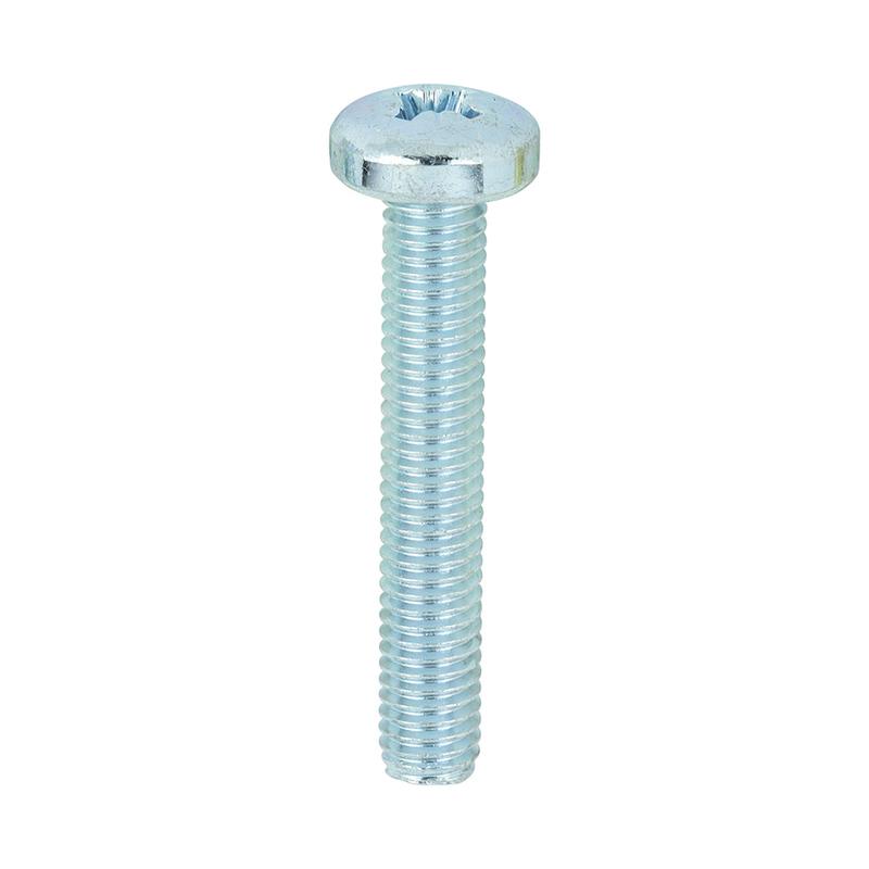 TIMCO Metric Threaded Machine Screws - PZ - Pan Head - Zinc - M5 x 30 - 100 Pieces Box